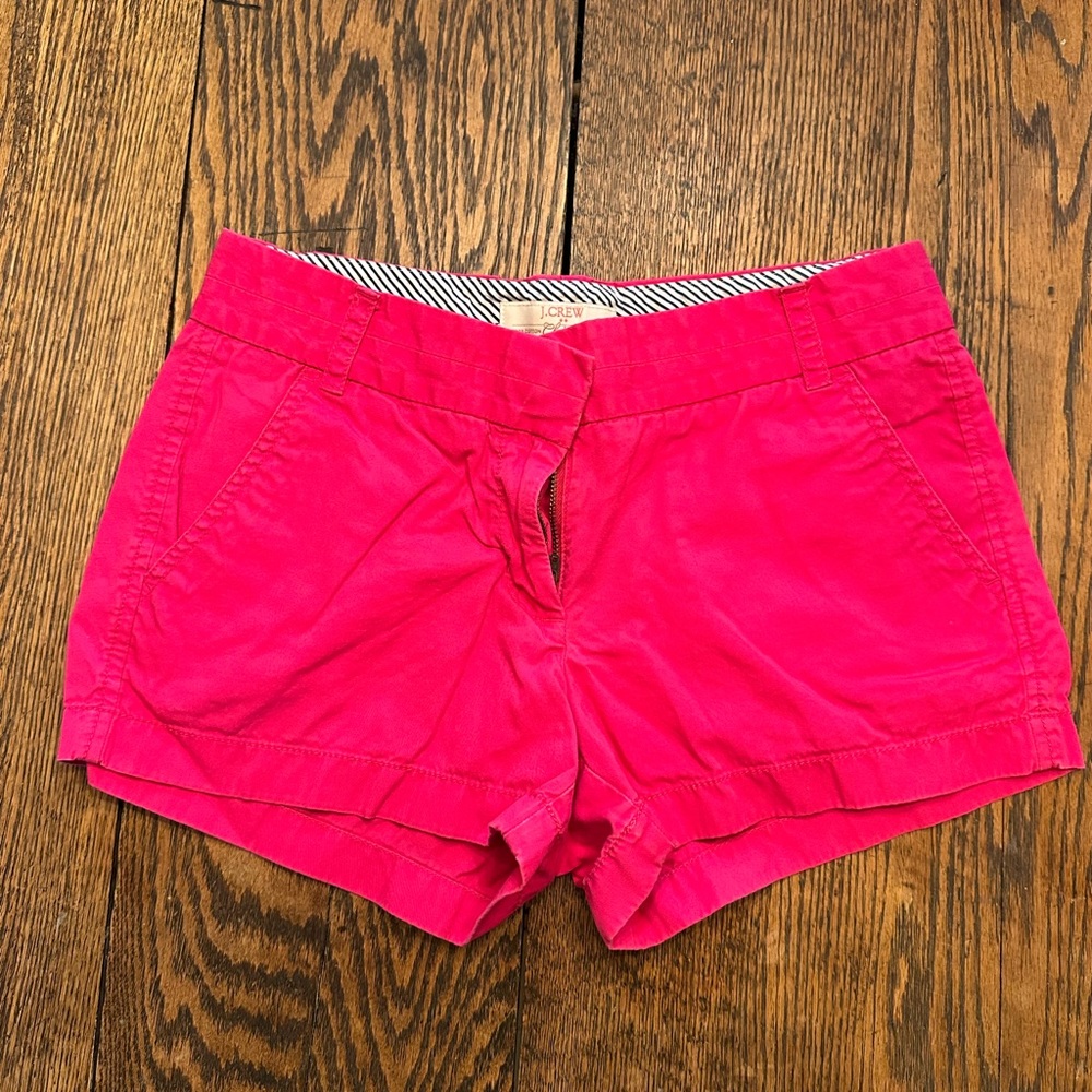 J. Crew High Waist Fuchsia Shorts